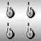 Service Caster 5 Inch 316SS Black Polyurethane Swivel 7/8 Inch Expanding Stem Caster Set SCC SCC-SS316EX20S514-PPUB-BLK-78-4 - alternate 1